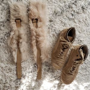 Alexander McQueen x Puma boots with the fur